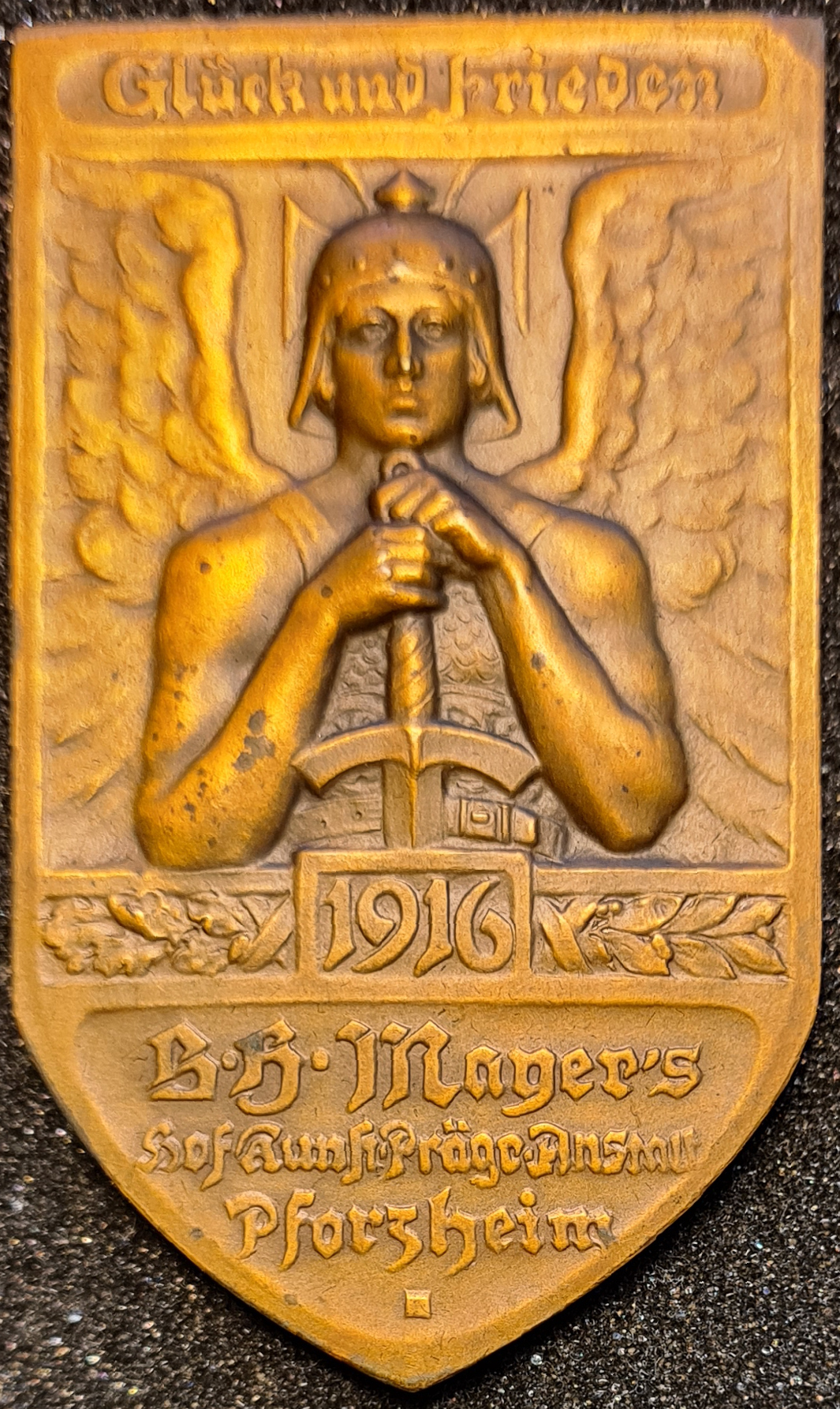 Jahresmedaille des Jahres 1916 der B. H. Mayer's Hof-Kunstprägeanstalt Pforzheim